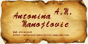 Antonina Manojlović vizit kartica